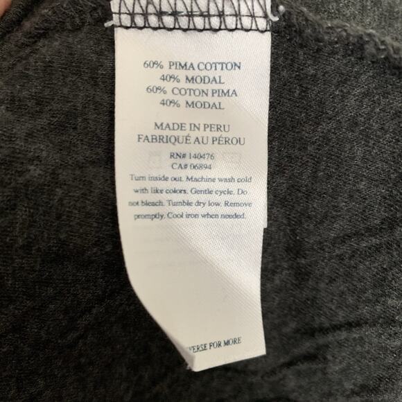 Faherty Polo Shirt Mens Medium Gray CLOUD COTTON Peru Soft Pima Modal Crinkle - Picture 4 of 6